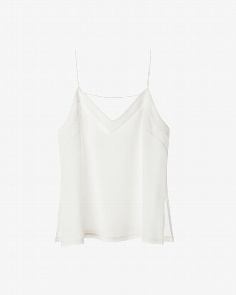 Camiseta Tirantes Cuyana Silk Cami Mujer Blancas | VOR4162KJ