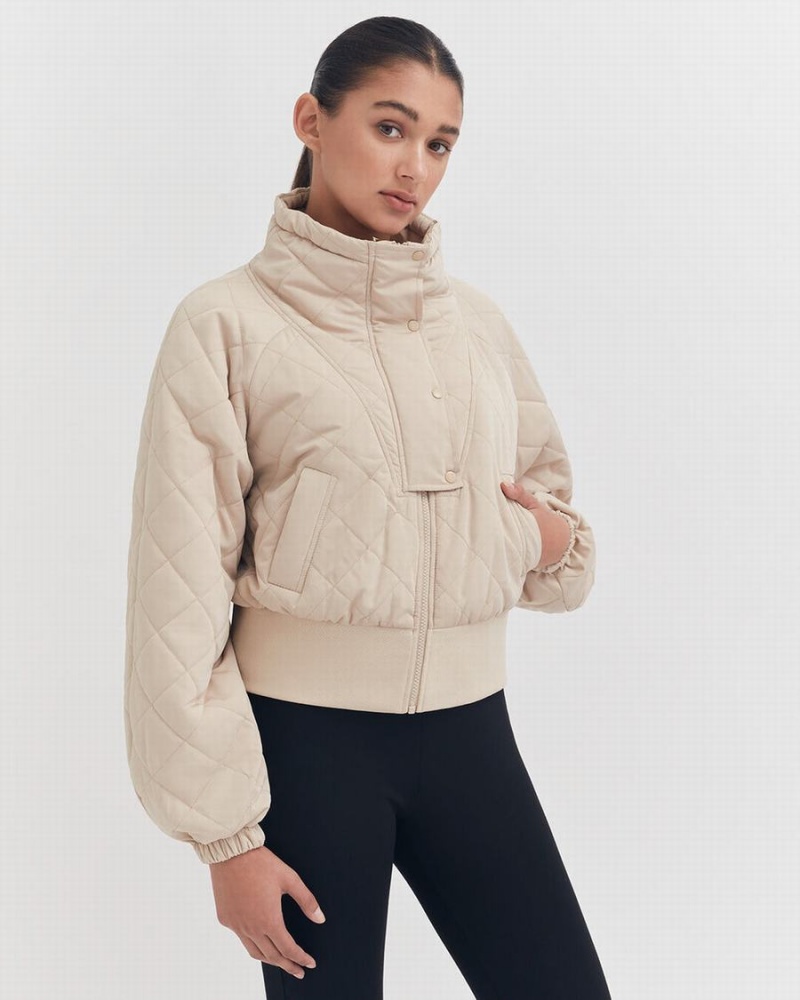 Chaquetas De Plumas Cuyana Balloon Sleeve Light Puffer Mujer Marrones | IVI2032JL