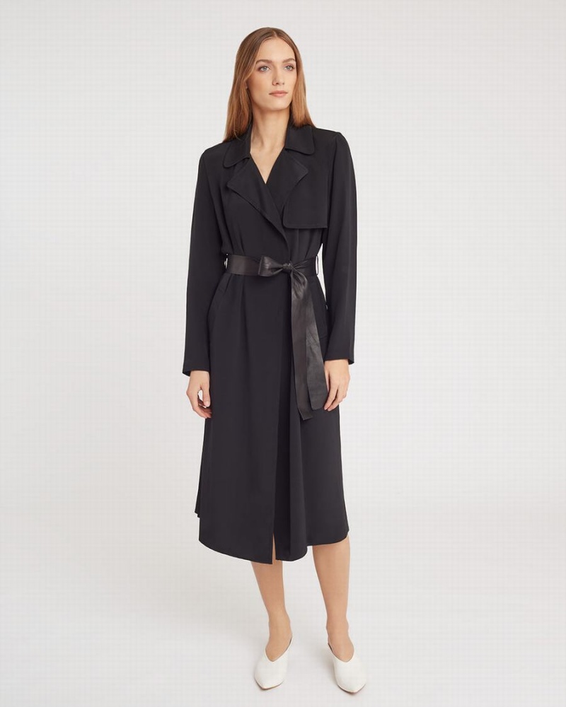 Cortavientos Cuyana Silk Classic Trench Mujer Negras | YZD564SK