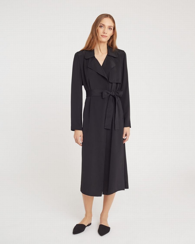 Cortavientos Cuyana Silk Classic Trench Mujer Negras | YZD564SK