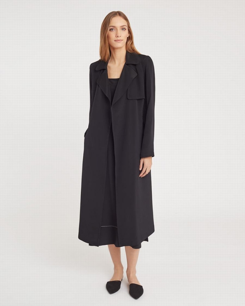 Cortavientos Cuyana Silk Classic Trench Mujer Negras | YZD564SK