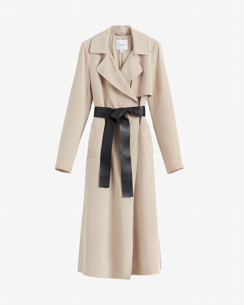 Cortavientos Cuyana Silk Classic Trench Mujer Marrones | YDE9939VT