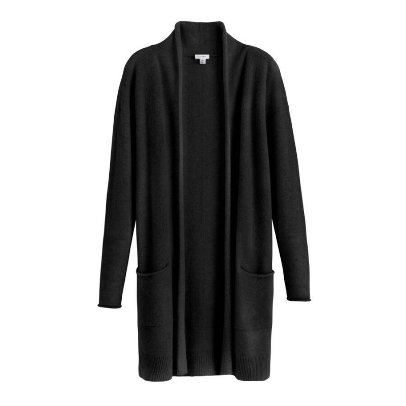 Cárdigan Cuyana Single-Origin Cashmere Long Mujer Negras | RIB2815FY