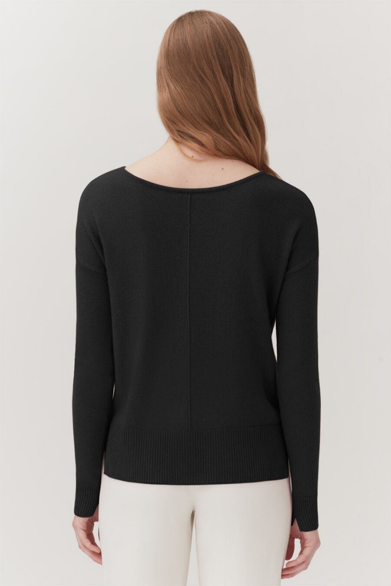 Cárdigan Cuyana Single-Origin Cashmere Mujer Negras | PSQ7025JP