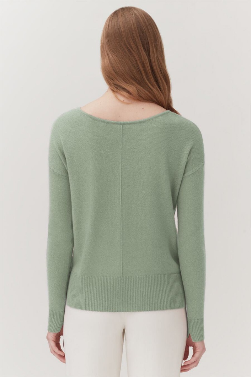 Cárdigan Cuyana Single-Origin Cashmere Mujer Verde | TKP8813SE