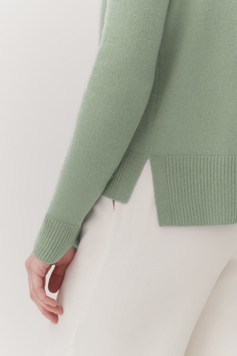 Cárdigan Cuyana Single-Origin Cashmere Mujer Verde | TKP8813SE