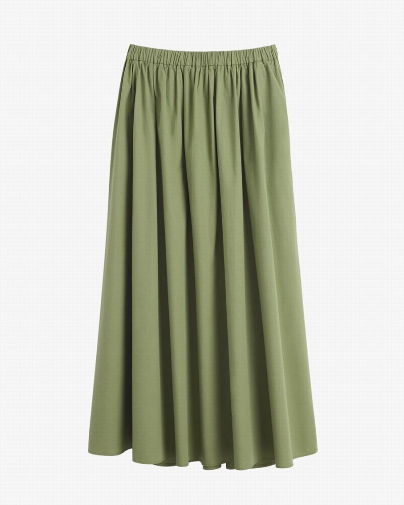 Falda Cuyana Poplin Gathered Mujer Verde | TSH5013LM