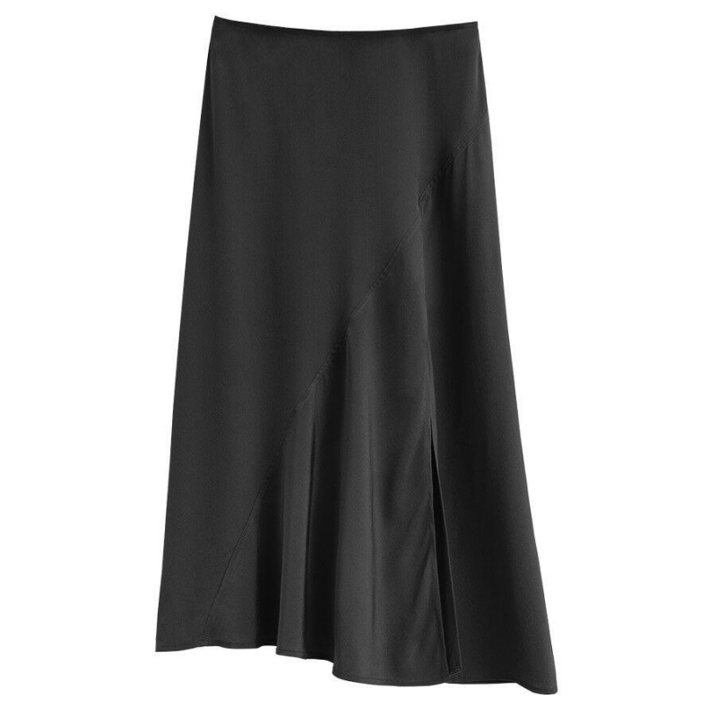 Falda Cuyana Silk Asymmetrical Mujer Negras | EYE6930PU