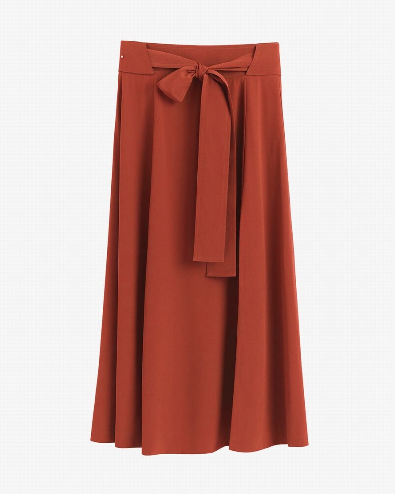 Falda Cuyana Silk Belted Midi Mujer Rojas | MXR5647OC