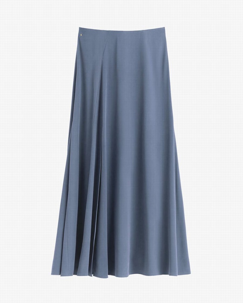 Falda Cuyana Washable Silk Maxi Mujer Azules | KMU8869ZN