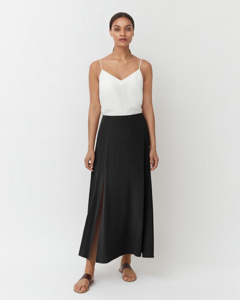 Falda Cuyana Washable Silk Maxi Mujer Negras | ZGP5456XT