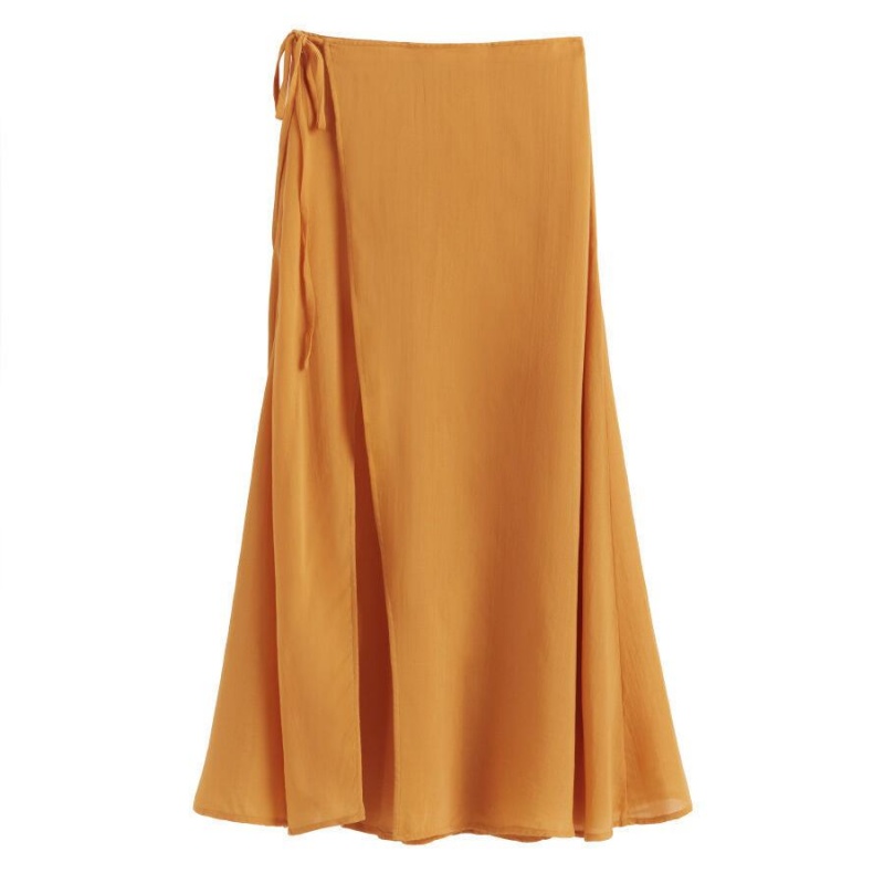 Falda Cuyana Wrap Maxi Cover Up Mujer Amarillo | XNK6449PM