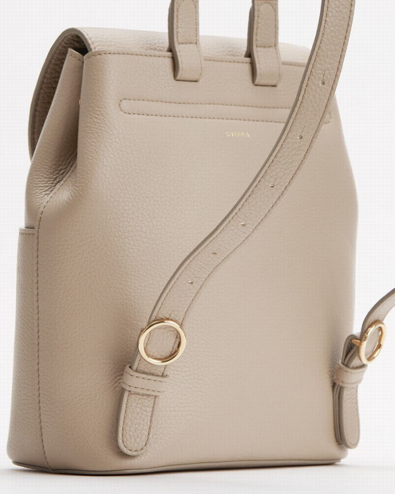 Mochilas Cuyana Mini Cuero Mujer Gris | CUF9136RO