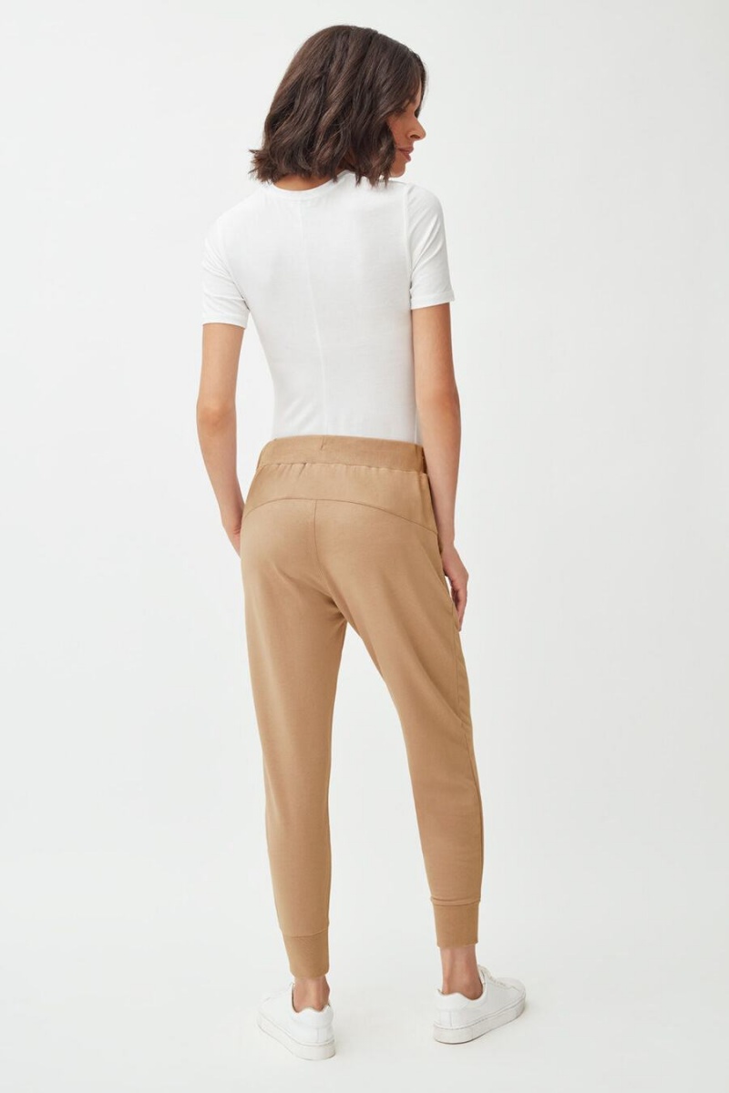 Pantalon Cuyana French Terry Tapered Lounge Mujer Marrones | JLN382FF