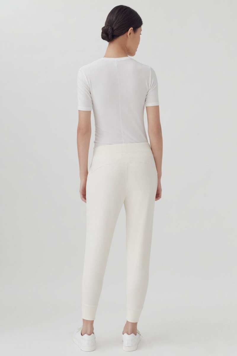 Pantalon Cuyana French Terry Tapered Lounge Mujer Blancas | YHR1261XU