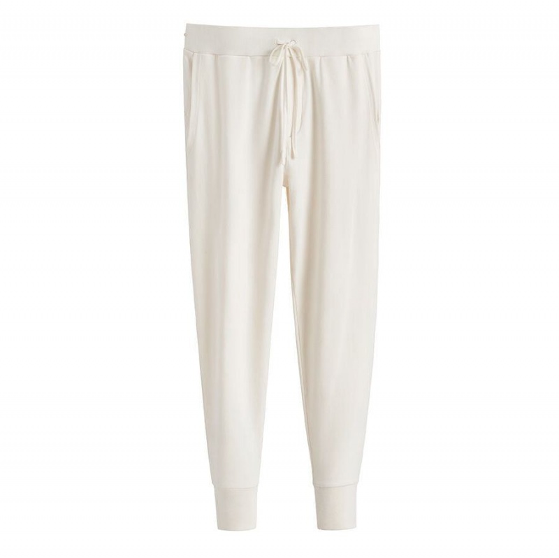 Pantalon Cuyana French Terry Tapered Lounge Mujer Blancas | YHR1261XU