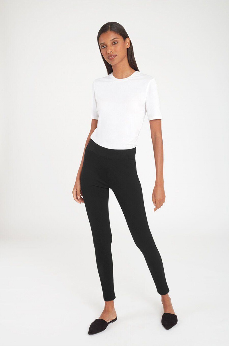 Pantalon Cuyana Ponte Legging Mujer Negras | YDM4749BL