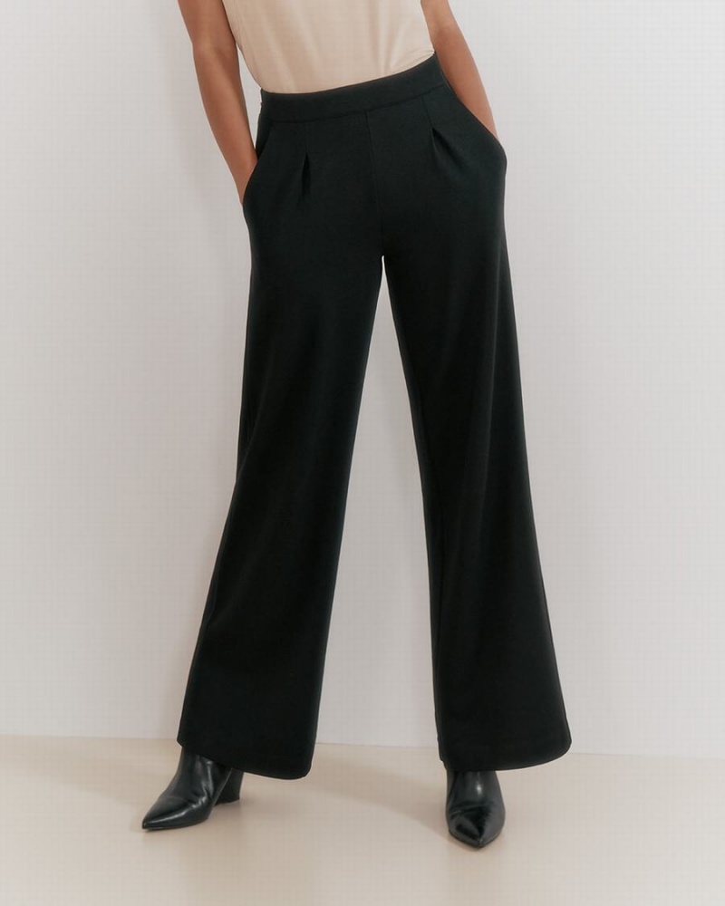 Pantalon Cuyana Ponte Wide-Leg Mujer Negras | WGY8763AJ