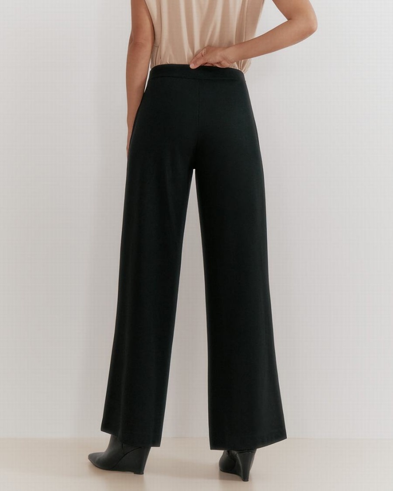 Pantalon Cuyana Ponte Wide-Leg Mujer Negras | WGY8763AJ