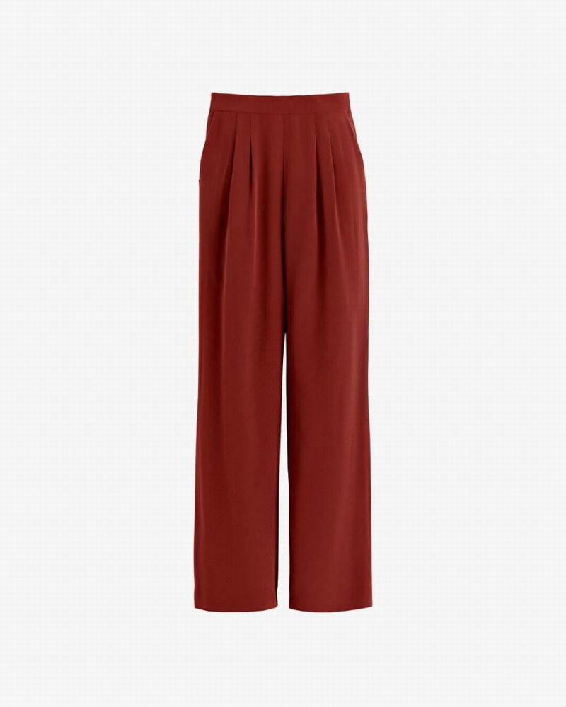 Pantalon Cuyana Silk Wide-Leg Mujer Rojas Oscuro | XUT9821VO