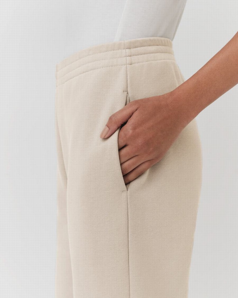 Pantalones Jogger Cuyana Terry Sculpted Mujer Creme Blancas | UFB10049II