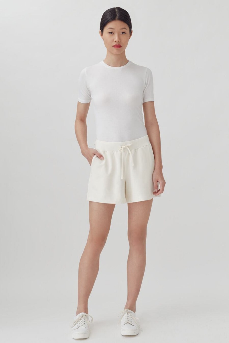 Short Cuyana French Terry Mujer Blancas | KSJ8476WY