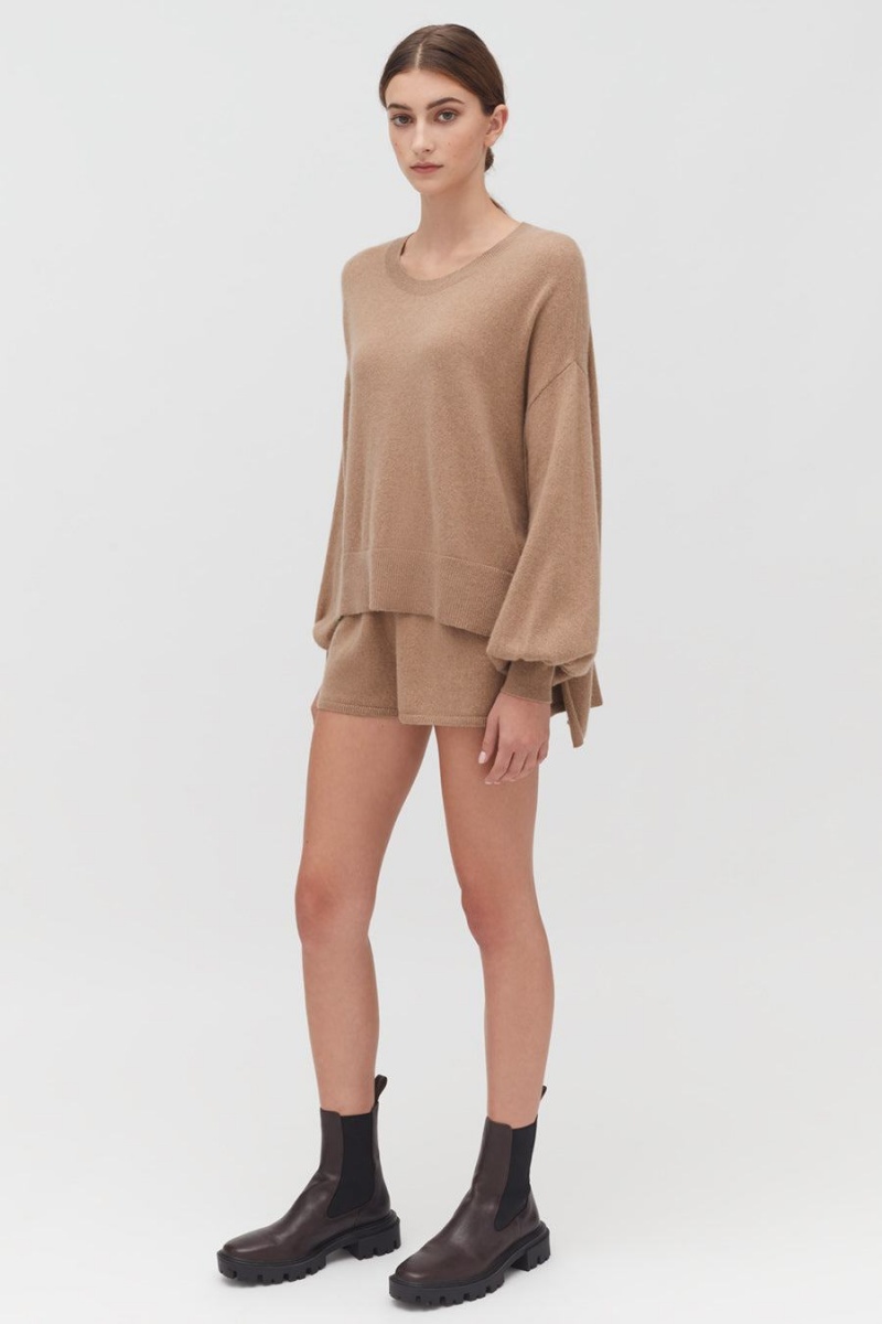 Short Cuyana Single-Origin Cashmere Mujer Marrones | BQK9255BP