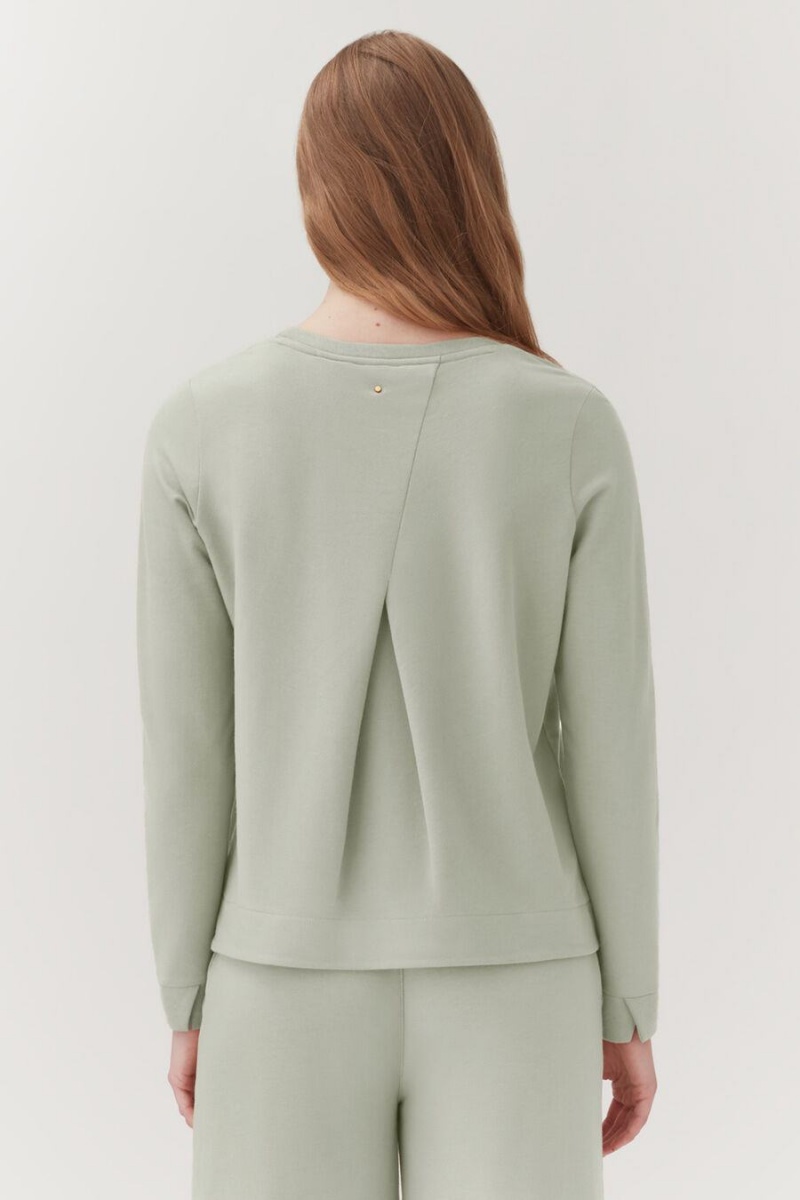 Sudaderas Cuyana French Terry Pleat-Back Mujer Verde | TAS3262BD