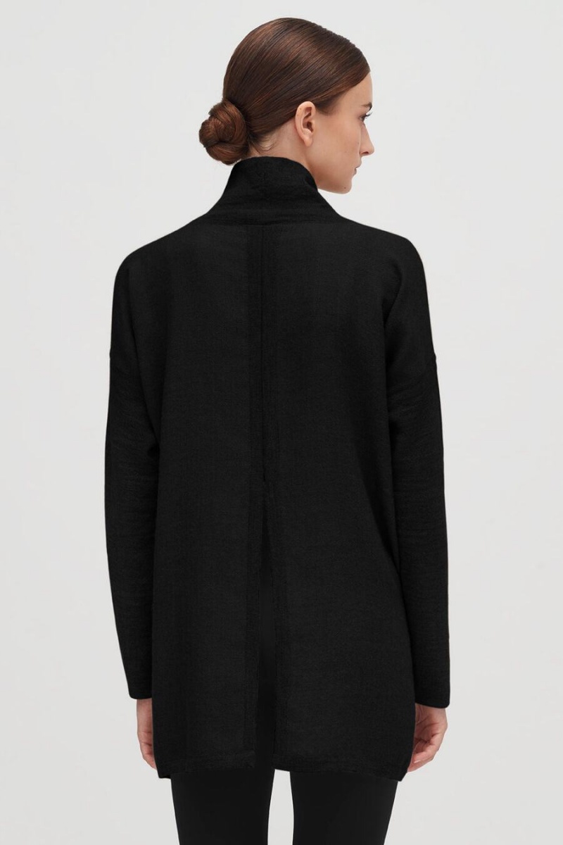 Suéteres Cuyana Alpaca Open-Back Turtleneck Mujer Negras | XLK1363RK