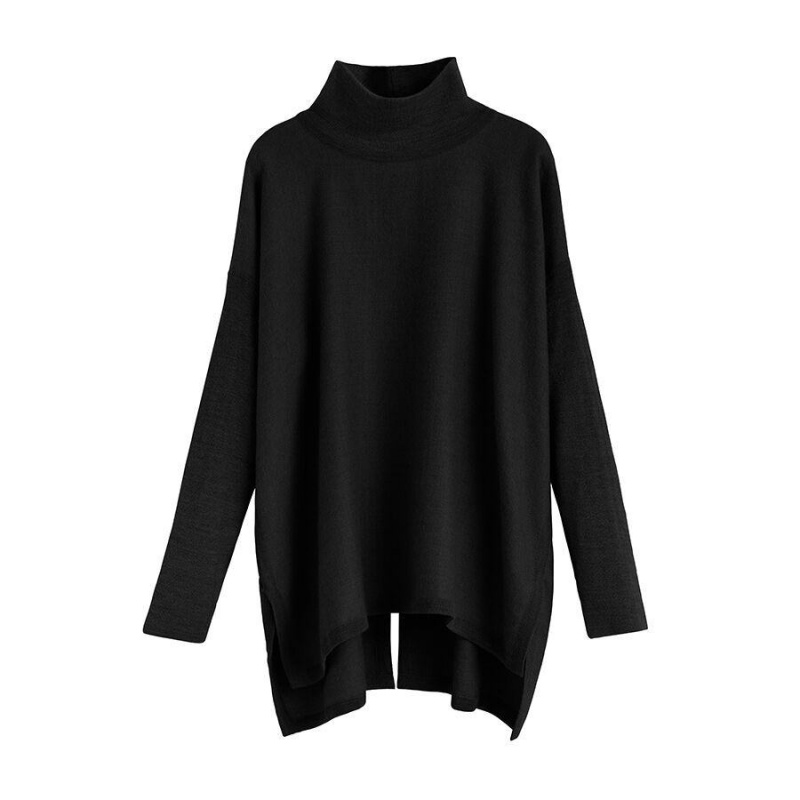 Suéteres Cuyana Alpaca Open-Back Turtleneck Mujer Negras | XLK1363RK