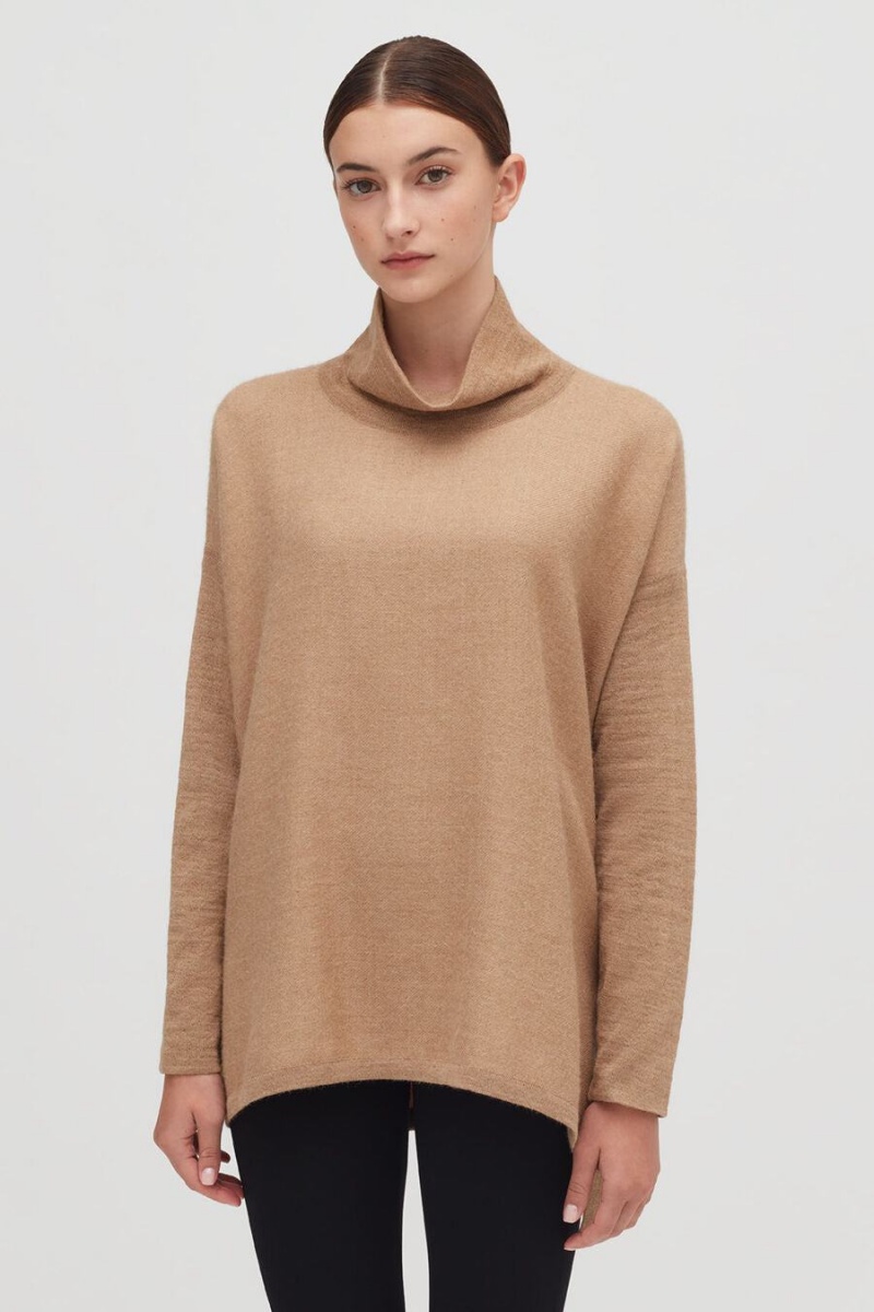 Suéteres Cuyana Alpaca Open-Back Turtleneck Mujer Marrones | QQJ8742XZ