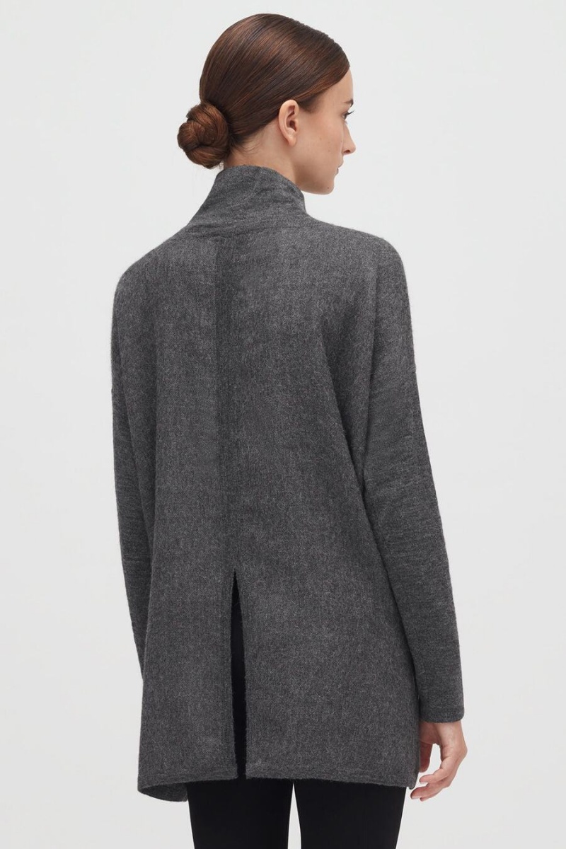 Suéteres Cuyana Alpaca Open-Back Turtleneck Mujer Gris | TLR904FR