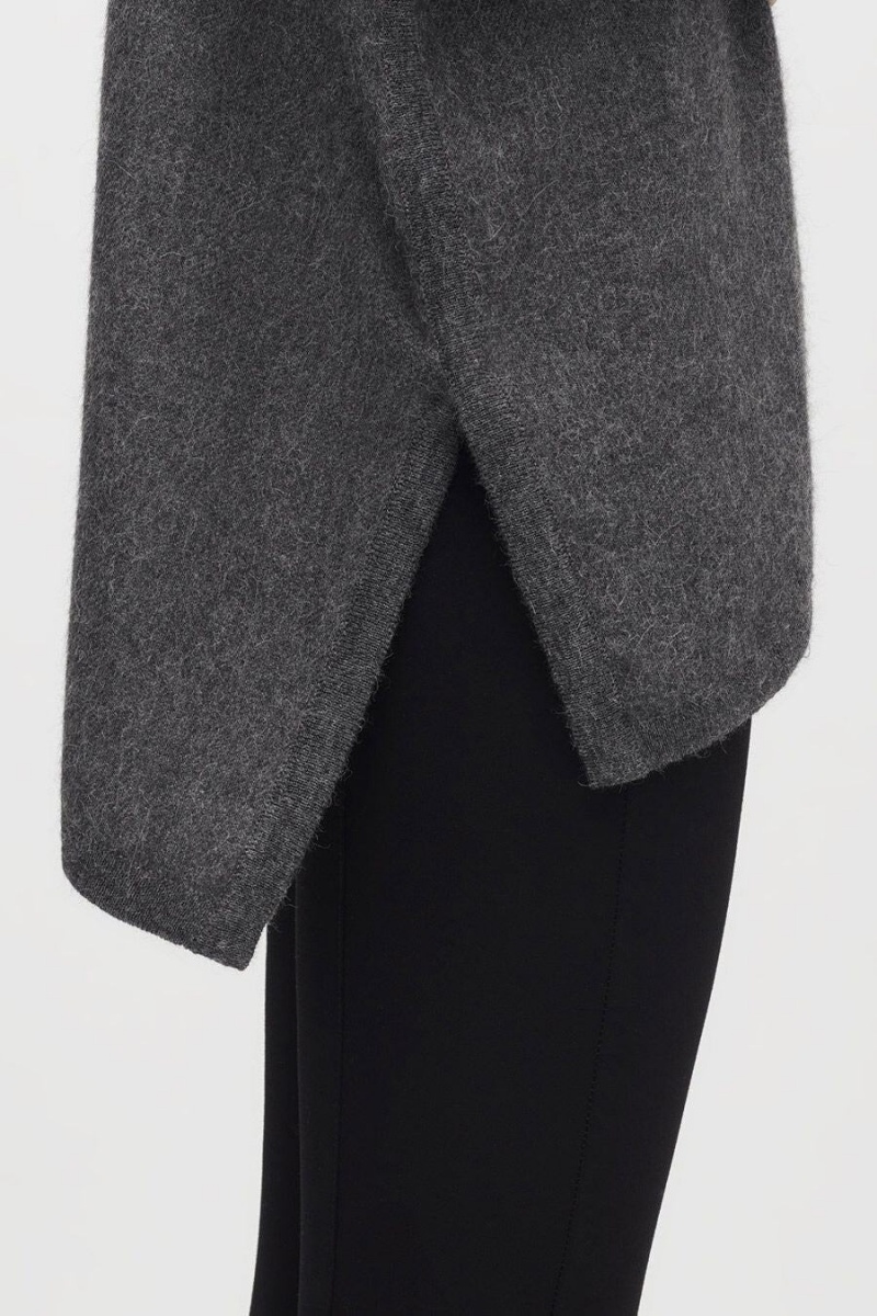 Suéteres Cuyana Alpaca Open-Back Turtleneck Mujer Gris | TLR904FR