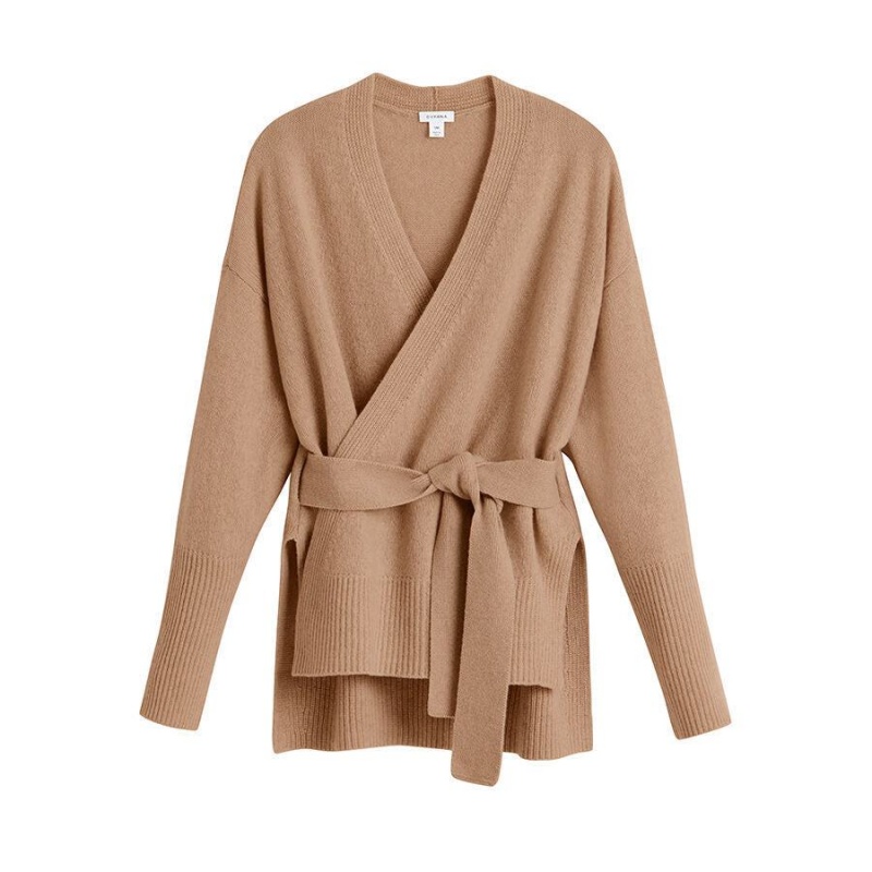 Suéteres Cuyana Cashmere Soft Wrap Mujer Marrones | GHT4135QJ