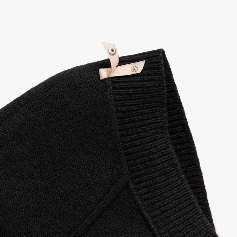 Suéteres Cuyana Recycled Cashmere Deep V-Neck Mujer Negras | OEP5526PV