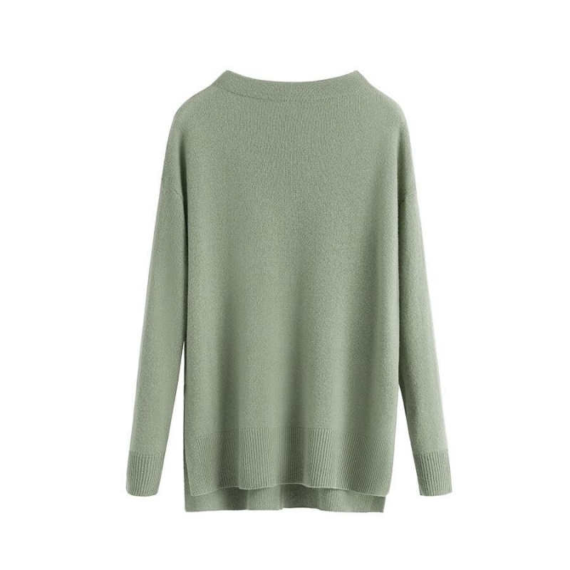 Suéteres Cuyana Single-Origin Cashmere Funnel Neck Mujer Verde | YNM7824FS