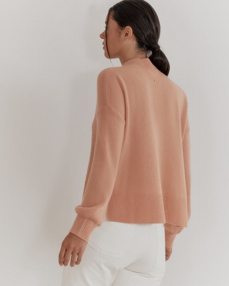 Suéteres Cuyana Single Origin Cashmere Cropped Mujer Beige | TBQ812UD