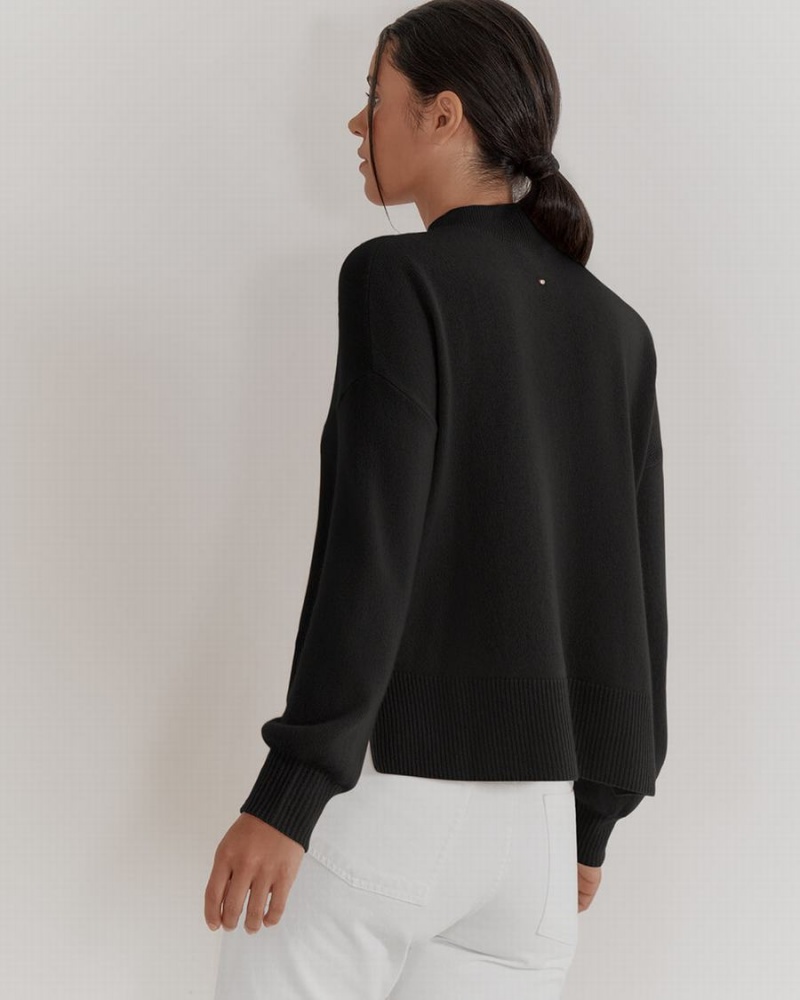 Suéteres Cuyana Single Origin Cashmere Cropped Mujer Negras | DTR5756UA