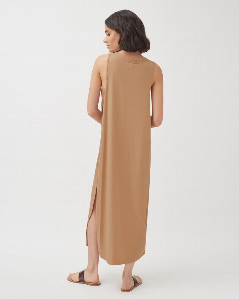 Vestido Cuyana Drape-Back Mujer Marrones | JNT8380AY