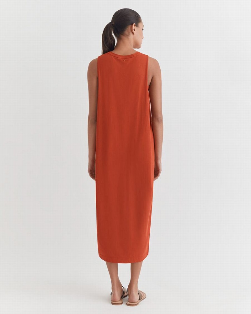 Vestido Cuyana Drape-Back Mujer Naranjas | JMK3731BC