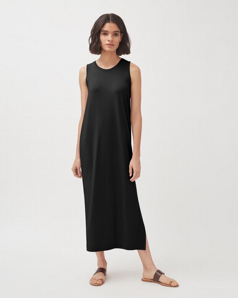 Vestido Cuyana Drape-Back Mujer Negras | BDL1009DM