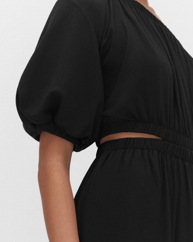 Vestido Cuyana Gathered One Shoulder Mujer Negras | ZCF8343TP