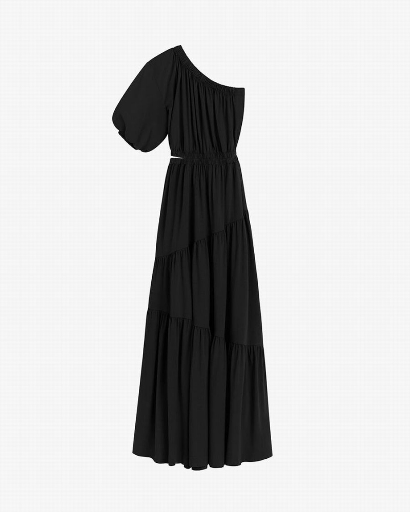 Vestido Cuyana Gathered One Shoulder Mujer Negras | ZCF8343TP