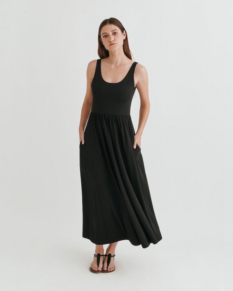 Vestido Cuyana Scoop Neck Mujer Negras | CWK2659JV