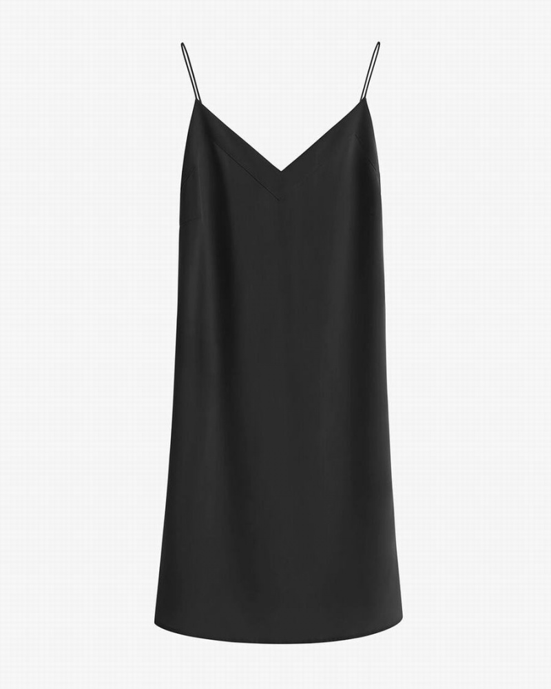 Vestido Cuyana Silk Short Slip Mujer Negras | ROF6738FV